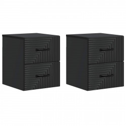 Wisząca Szafka Nocna z szufladą 2 pcs Czarny 34,5 x 33 x 40 cm