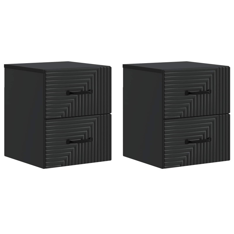 Wisząca Szafka Nocna z szufladą 2 pcs Czarny 34,5 x 33 x 40 cm