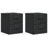 Wisząca Szafka Nocna z szufladą 2 pcs Czarny 34,5 x 33 x 40 cm
