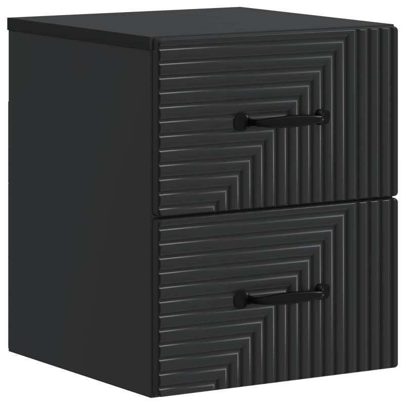 Wisząca Szafka Nocna z szufladą 2 pcs Czarny 34,5 x 33 x 40 cm