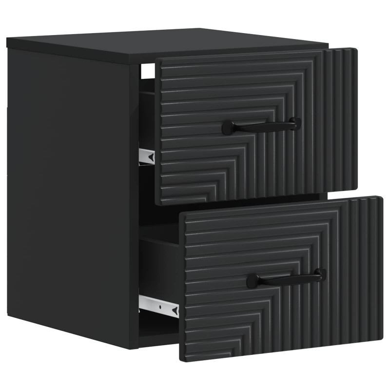 Wisząca Szafka Nocna z szufladą 2 pcs Czarny 34,5 x 33 x 40 cm