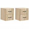 Wisząca Szafka Nocna 2 pcs dąb Sonoma 34,5 x 33 x 40 cm