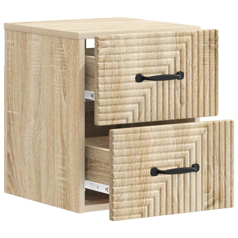 Wisząca Szafka Nocna 2 pcs dąb Sonoma 34,5 x 33 x 40 cm