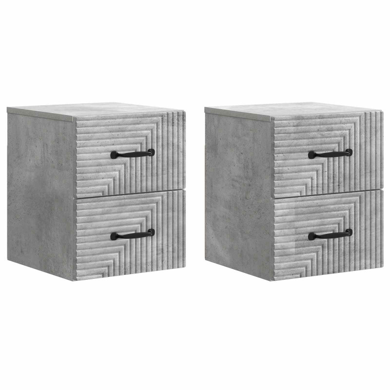Wisząca Szafka Nocna 2 pcs Betonowy szary 34,5 x 33 x 40 cm