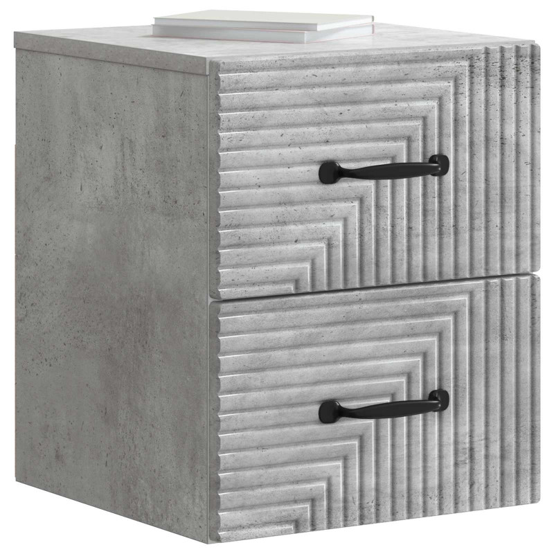 Wisząca Szafka Nocna 2 pcs Betonowy szary 34,5 x 33 x 40 cm