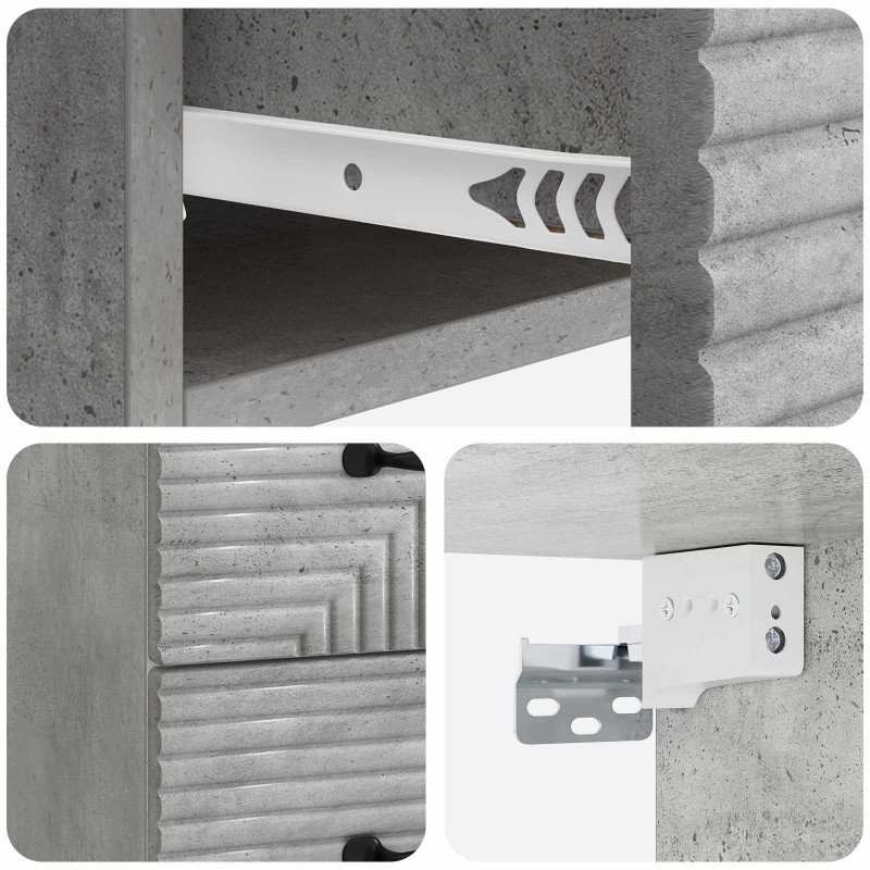 Wisząca Szafka Nocna 2 pcs Betonowy szary 34,5 x 33 x 40 cm
