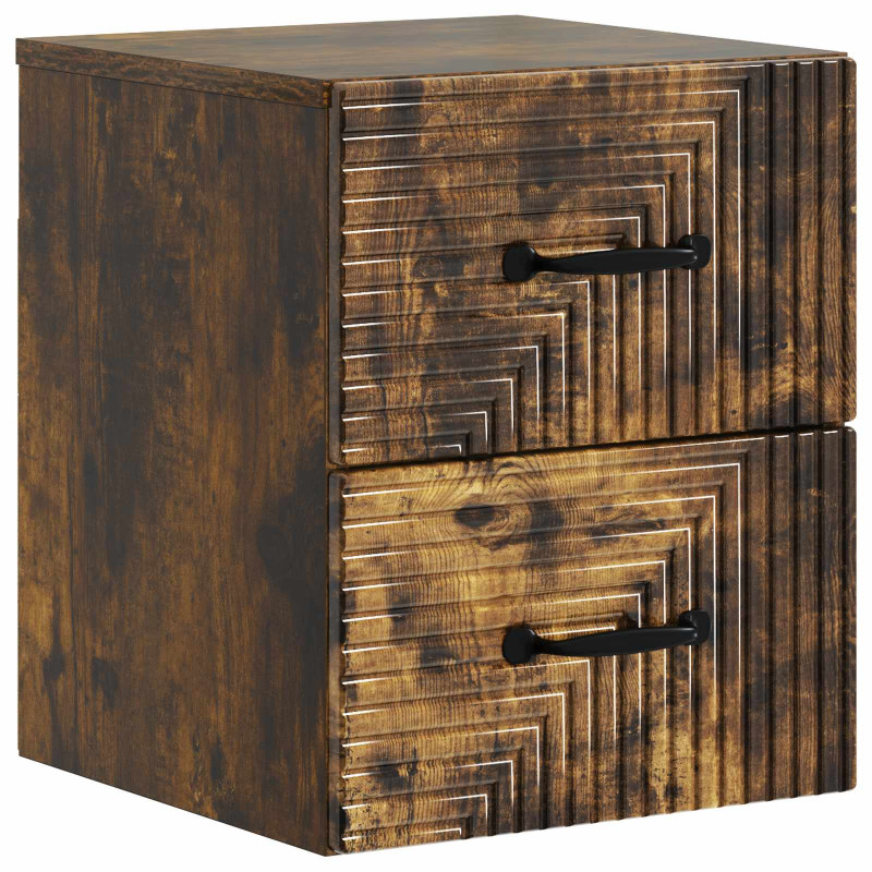 Wisząca Szafka Nocna 2 pcs Dąb wędzony 34,5 x 33 x 40 cm