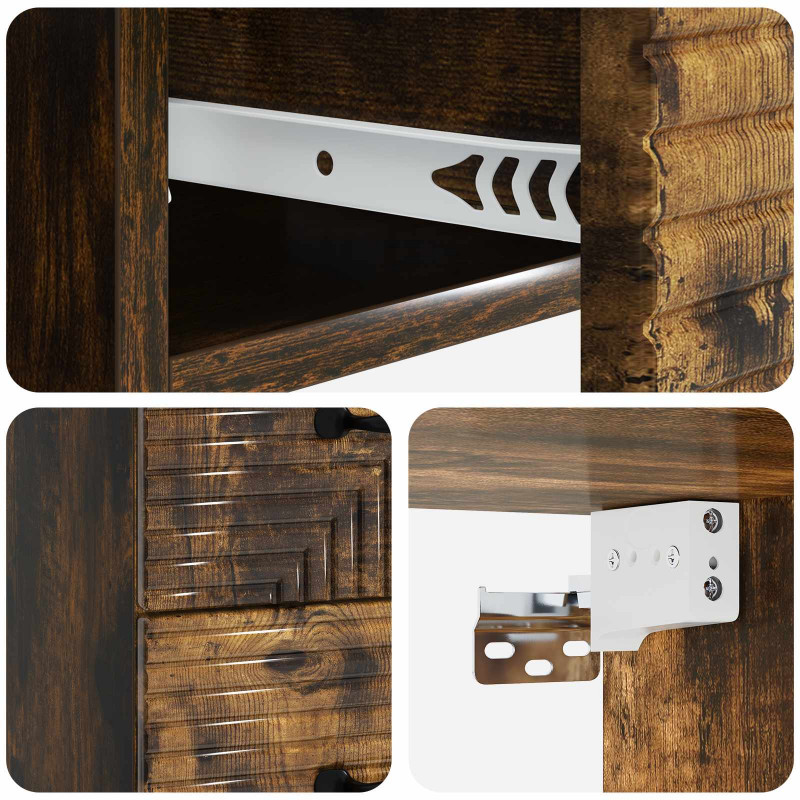 Wisząca Szafka Nocna 2 pcs Dąb wędzony 34,5 x 33 x 40 cm