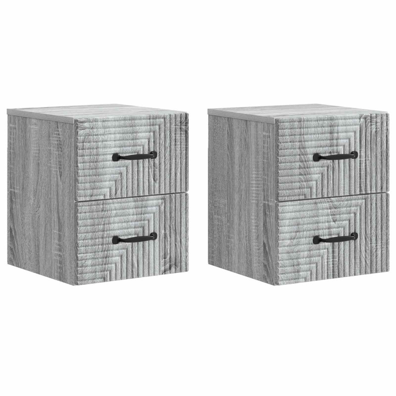 Wisząca Szafka Nocna 2 pcs Szary Sonoma 34,5 x 33 x 40 cm