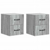 Wisząca Szafka Nocna 2 pcs Szary Sonoma 34,5 x 33 x 40 cm