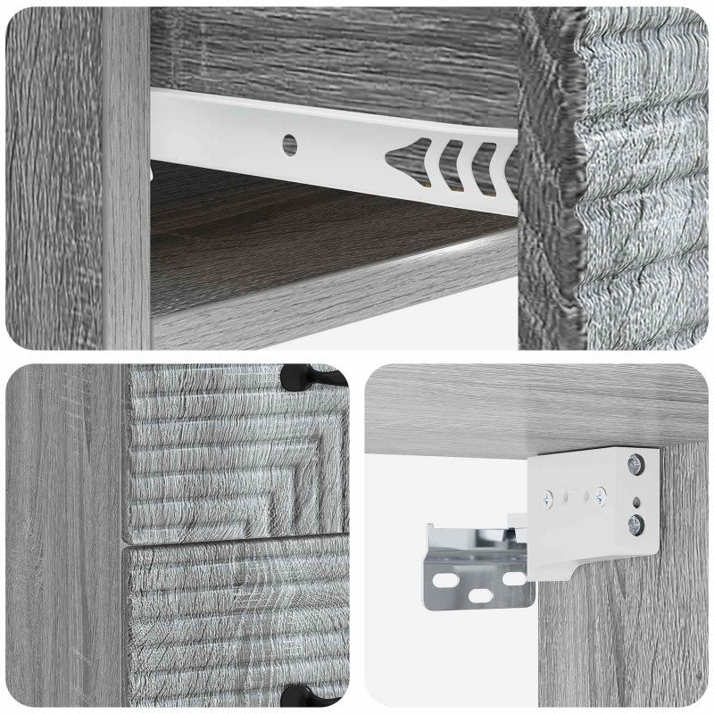 Wisząca Szafka Nocna 2 pcs Szary Sonoma 34,5 x 33 x 40 cm