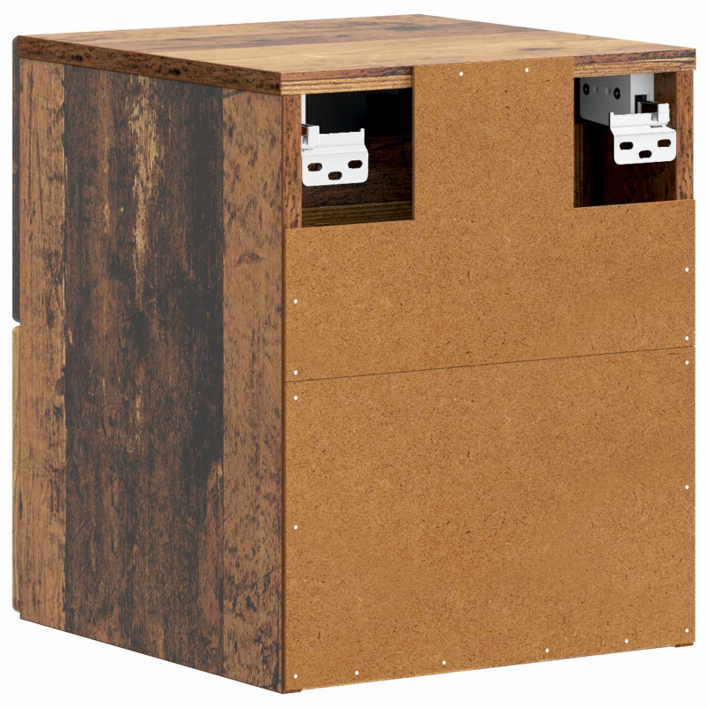Wisząca Szafka Nocna 2 pcs Stare drewno 34,5 x 33 x 40 cm