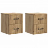 Wisząca Szafka Nocna 2 pcs Dąb artisan 34,5 x 33 x 40 cm