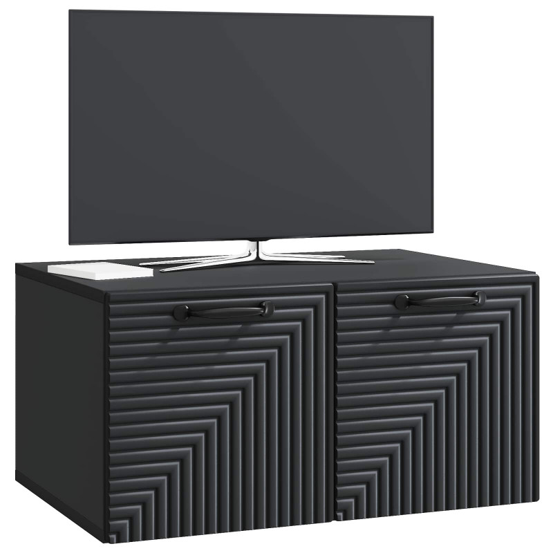 Szafka RTV montowana na ścianie Czarny 59,5 x 41 x 30 cm
