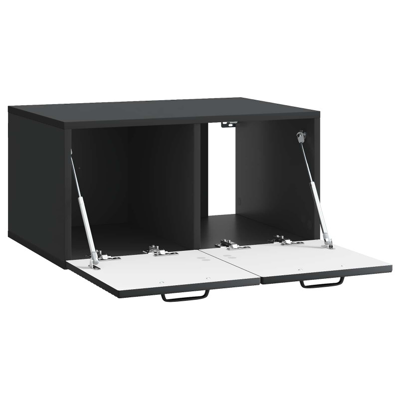 Szafka RTV montowana na ścianie Czarny 59,5 x 41 x 30 cm