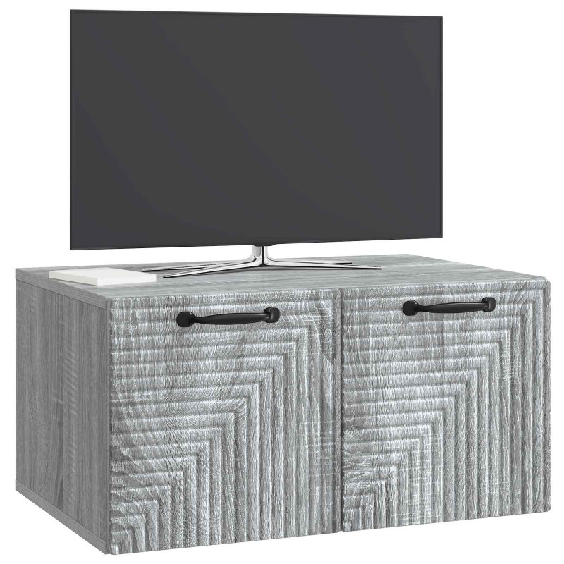 Szafka RTV montowana na ścianie Szary Sonoma 59,5 x 41 x 30 cm