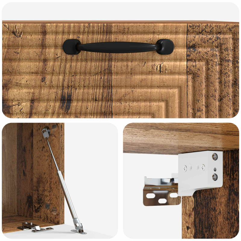 Szafka RTV montowana na ścianie Stare drewno 59,5 x 41 x 30 cm