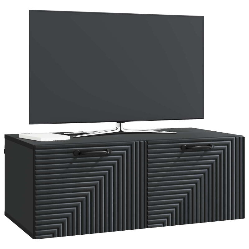 Szafka RTV montowana na ścianie Czarny 78,5 x 41 x 30 cm