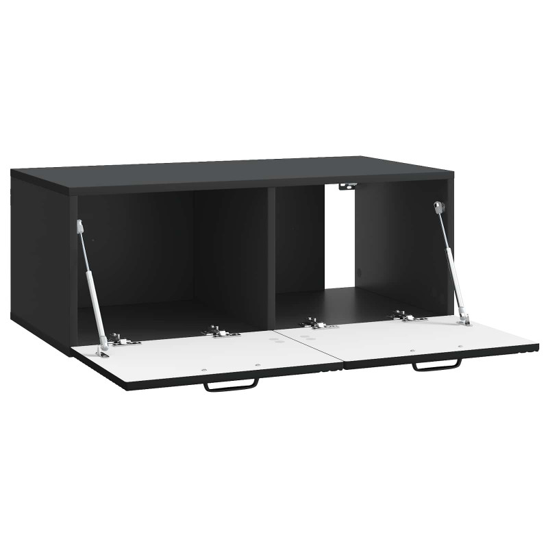 Szafka RTV montowana na ścianie Czarny 78,5 x 41 x 30 cm