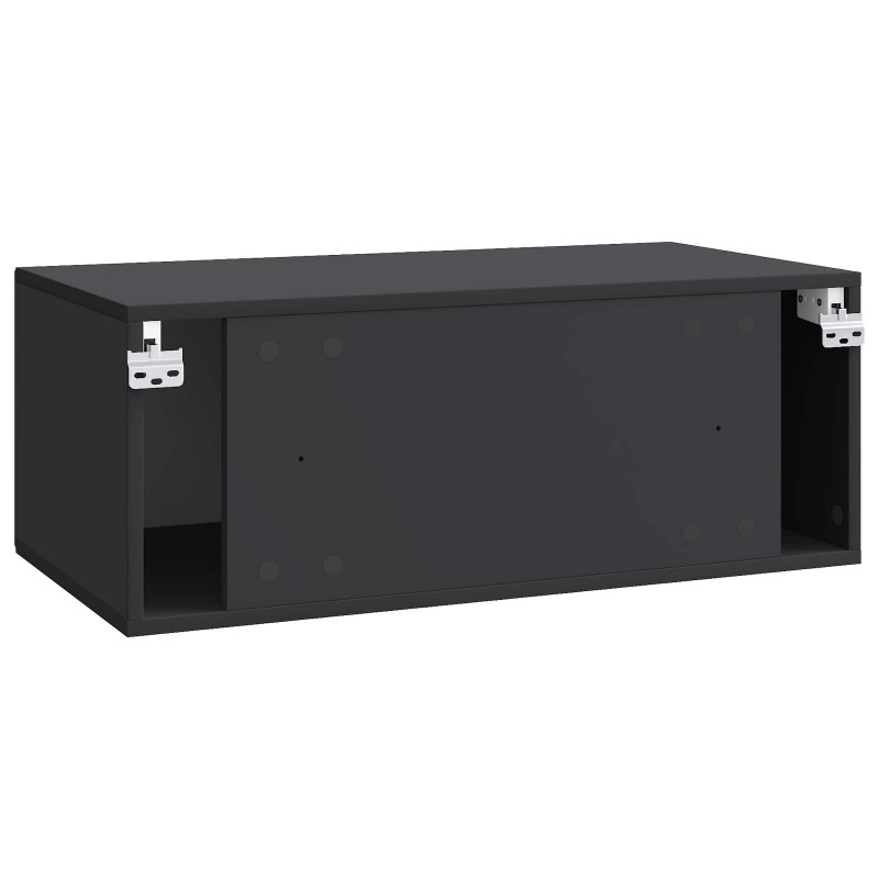 Szafka RTV montowana na ścianie Czarny 78,5 x 41 x 30 cm