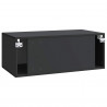 Szafka RTV montowana na ścianie Czarny 78,5 x 41 x 30 cm