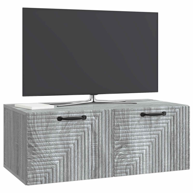 Szafka RTV montowana na ścianie Szary Sonoma 78,5 x 41 x 30 cm