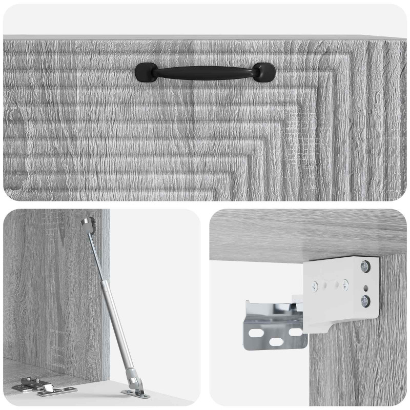 Szafka RTV montowana na ścianie Szary Sonoma 78,5 x 41 x 30 cm