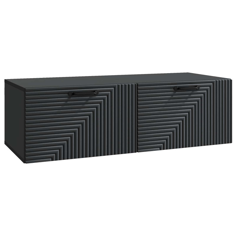 Szafka RTV montowana na ścianie Czarny 98 x 41 x 30 cm