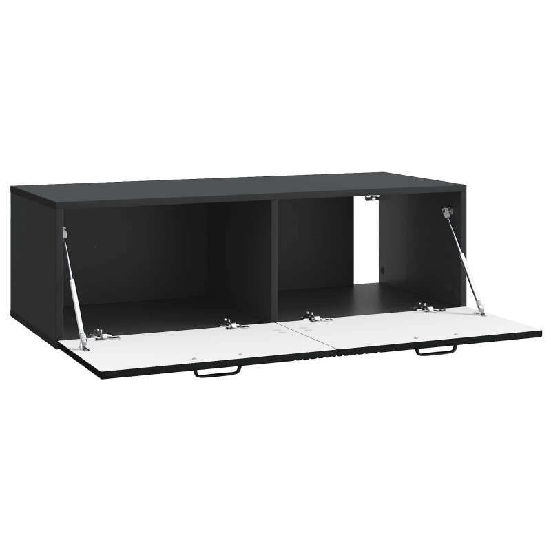 Szafka RTV montowana na ścianie Czarny 98 x 41 x 30 cm