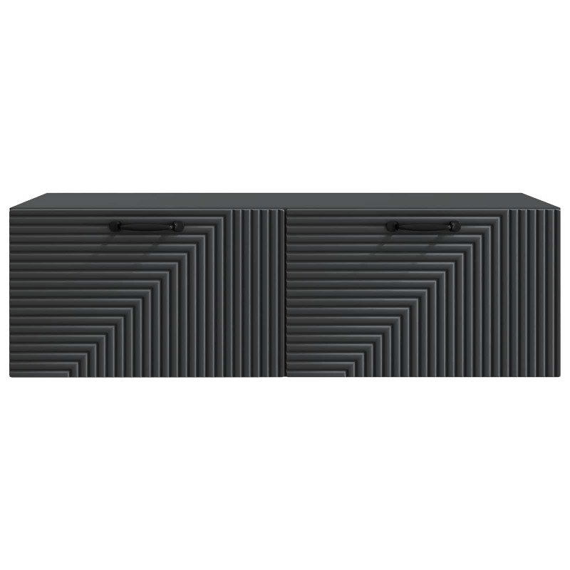 Szafka RTV montowana na ścianie Czarny 98 x 41 x 30 cm