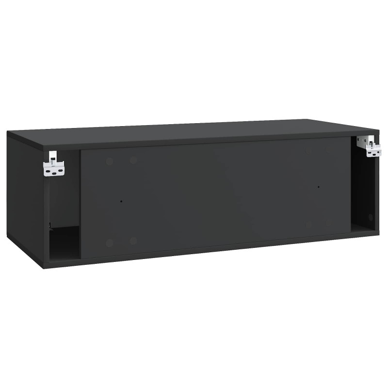 Szafka RTV montowana na ścianie Czarny 98 x 41 x 30 cm