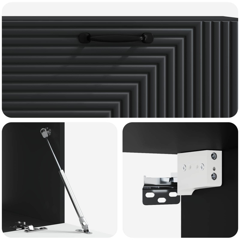 Szafka RTV montowana na ścianie Czarny 98 x 41 x 30 cm