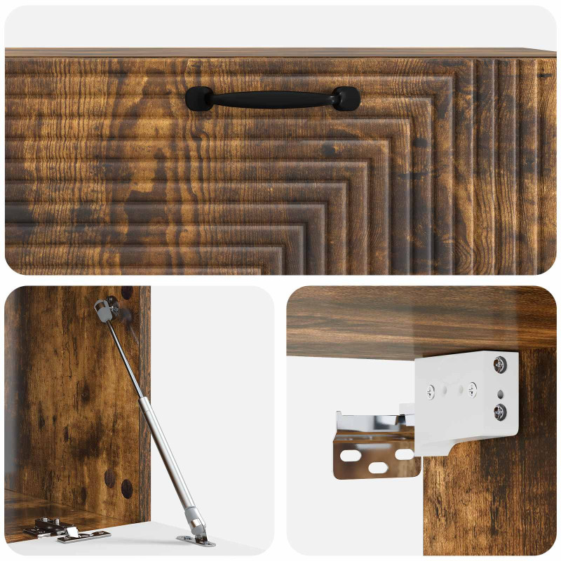 Szafka RTV montowana na ścianie Dąb wędzony 98 x 41 x 30 cm
