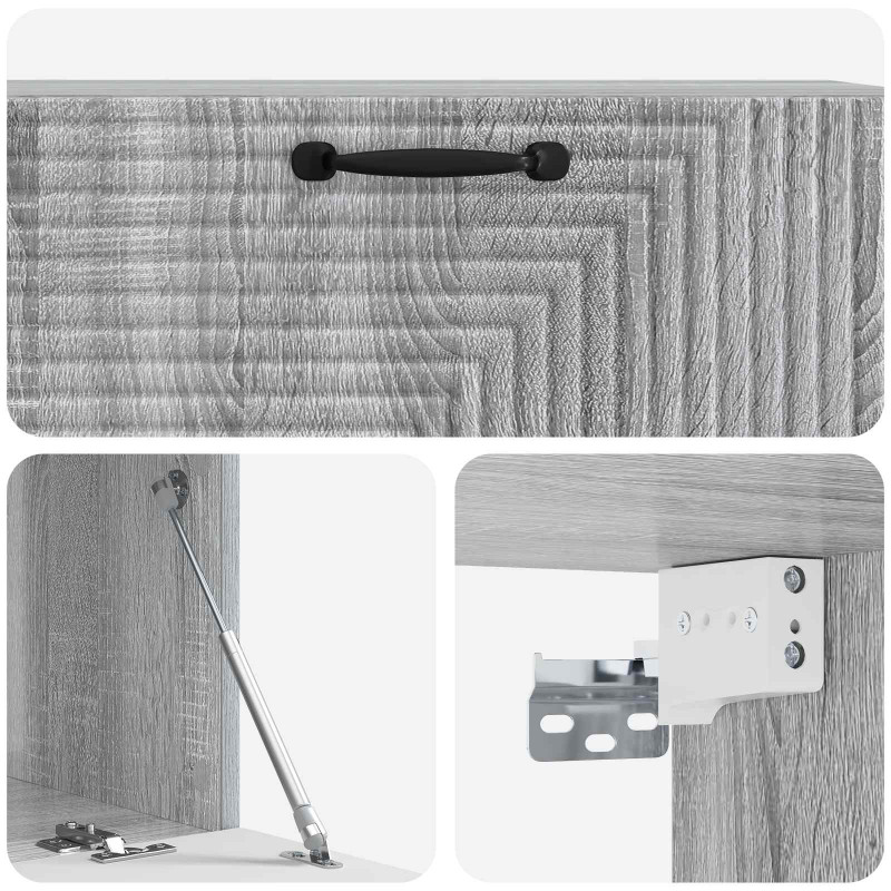 Szafka RTV montowana na ścianie Szary Sonoma 98 x 41 x 30 cm
