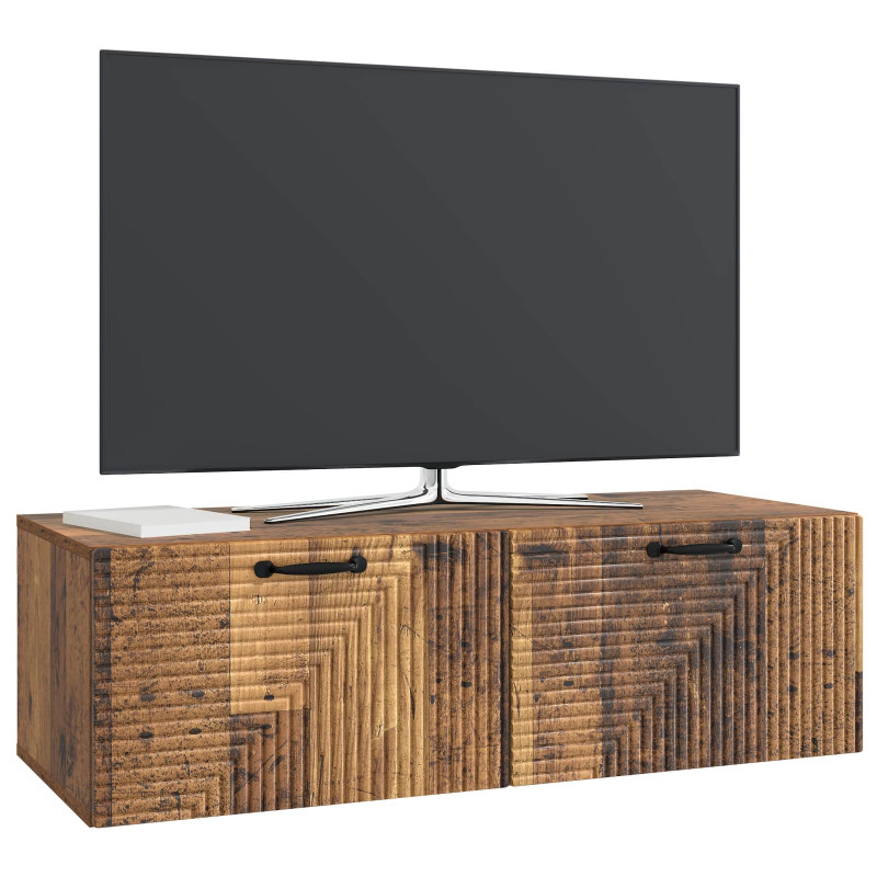 Szafka RTV montowana na ścianie Stare drewno 98 x 41 x 30 cm