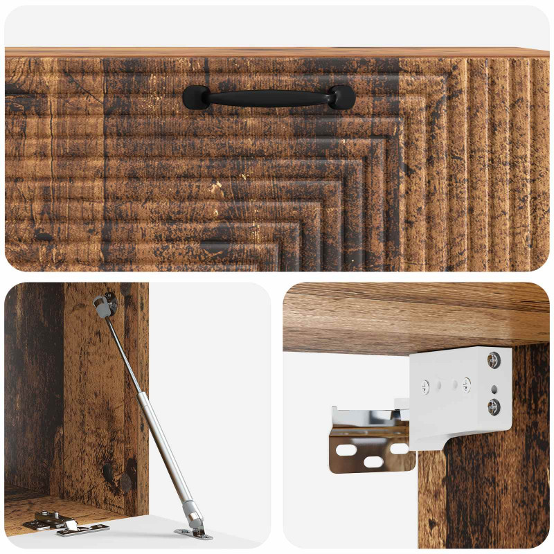 Szafka RTV montowana na ścianie Stare drewno 98 x 41 x 30 cm