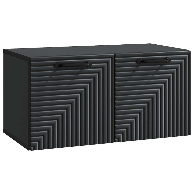 Szafka RTV montowana na ścianie Czarny 59,5 x 31 x 30 cm