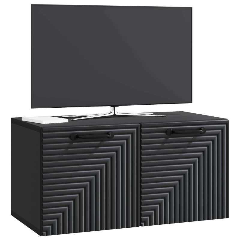 Szafka RTV montowana na ścianie Czarny 59,5 x 31 x 30 cm