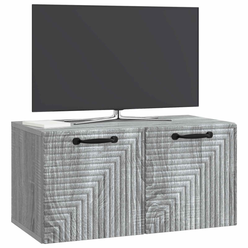 Szafka RTV montowana na ścianie Szary Sonoma 59,5 x 31 x 30 cm