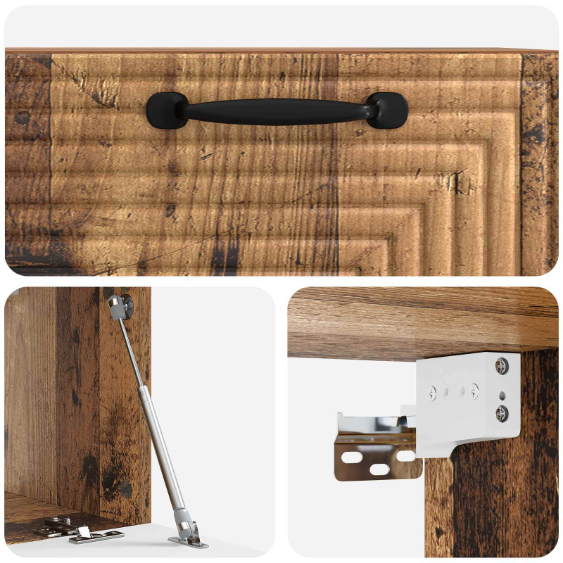 Szafka RTV montowana na ścianie Stare drewno 59,5 x 31 x 30 cm