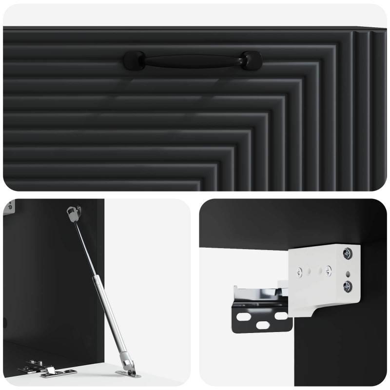 Szafka RTV montowana na ścianie Czarny 78,5 x 31 x 30 cm