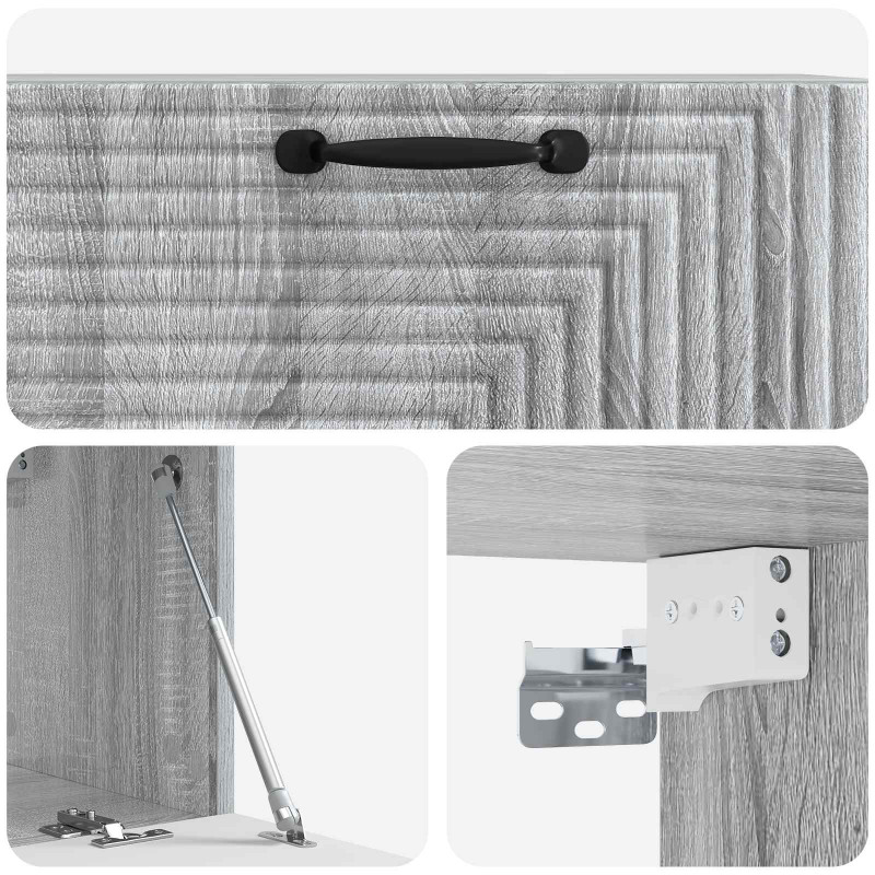 Szafka RTV montowana na ścianie Szary Sonoma 78,5 x 31 x 30 cm