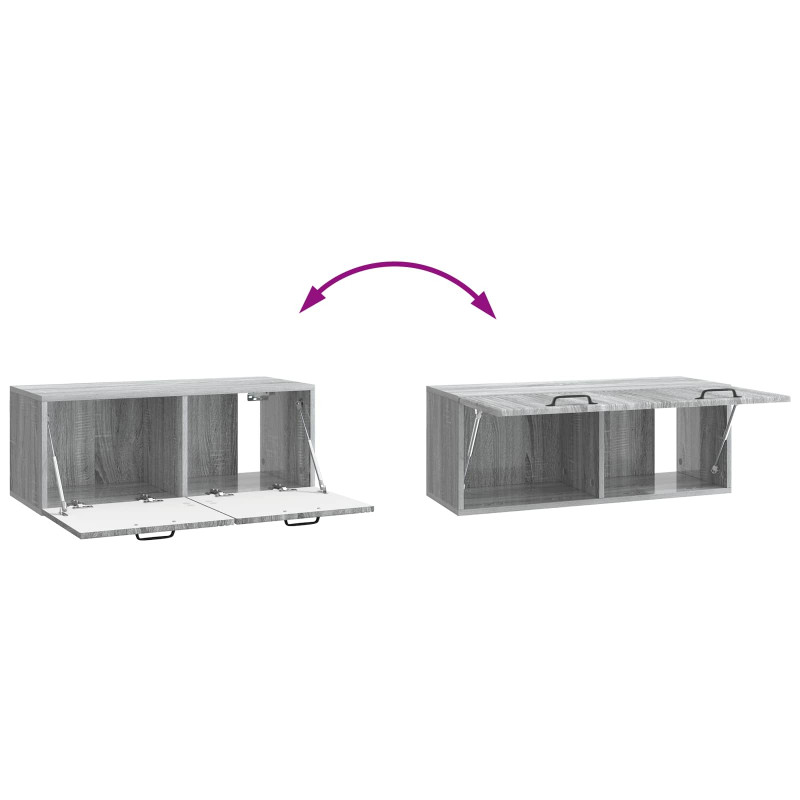 Szafka RTV montowana na ścianie Szary Sonoma 78,5 x 31 x 30 cm