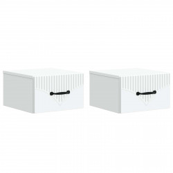 Wisząca Szafka Nocna z szufladą 2 pcs Biały 34,5 x 33 x 20 cm