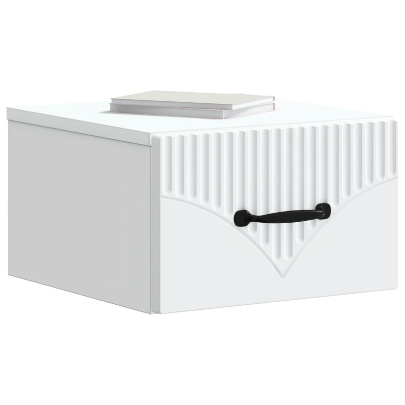 Wisząca Szafka Nocna z szufladą 2 pcs Biały 34,5 x 33 x 20 cm