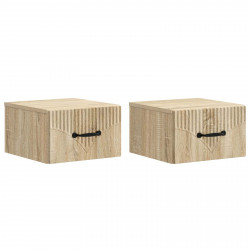 Wisząca Szafka Nocna 2 pcs dąb Sonoma 34,5 x 33 x 20 cm