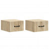 Wisząca Szafka Nocna 2 pcs dąb Sonoma 34,5 x 33 x 20 cm