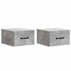 Wisząca Szafka Nocna 2 pcs Betonowy szary 34,5 x 33 x 20 cm