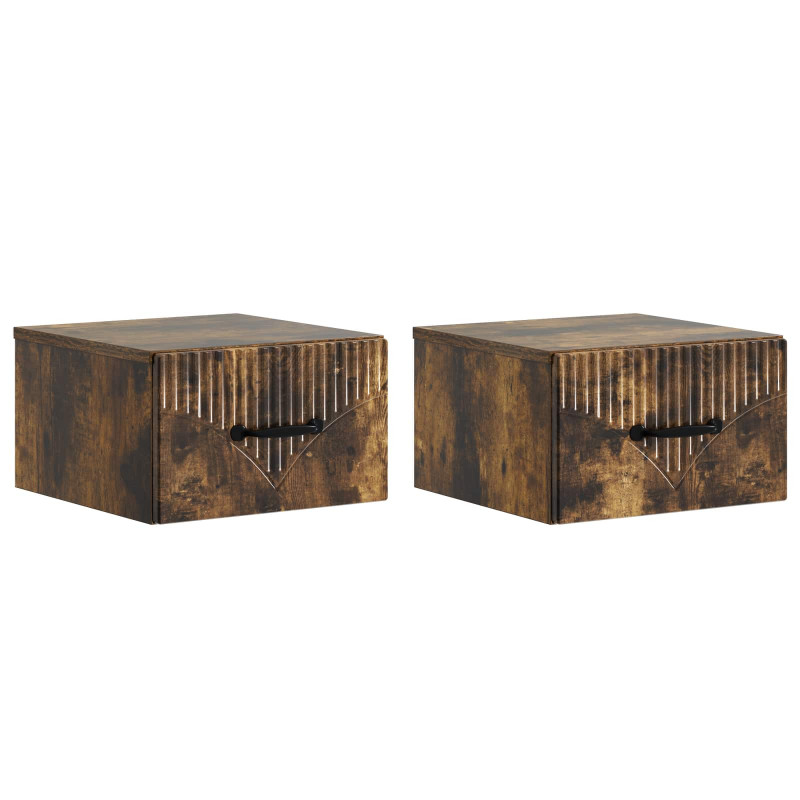 Wisząca Szafka Nocna 2 pcs Dąb wędzony 34,5 x 33 x 20 cm