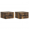 Wisząca Szafka Nocna 2 pcs Dąb wędzony 34,5 x 33 x 20 cm